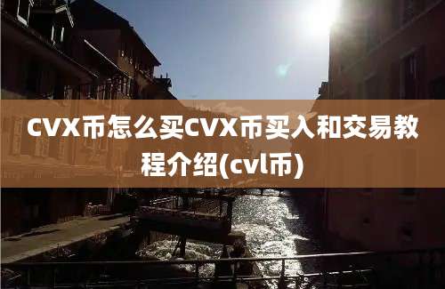 CVX币怎么买CVX币买入和交易教程介绍(cvl币)