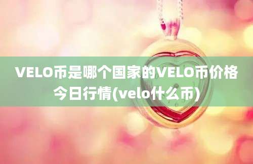 VELO币是哪个国家的VELO币价格今日行情(velo什么币)