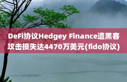 DeFi协议Hedgey Finance遭黑客攻击损失达4470万美元(fido协议)