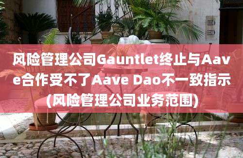 风险管理公司Gauntlet终止与Aave合作受不了Aave Dao不一致指示(风险管理公司业务范围)