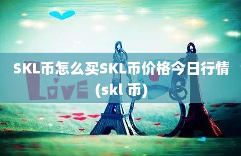 SKL币怎么买SKL币价格今日行情(skl 币)