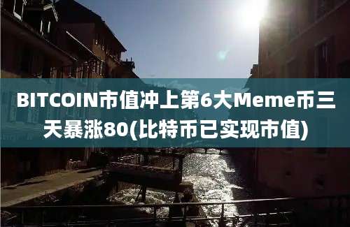 BITCOIN市值冲上第6大Meme币三天暴涨80(比特币已实现市值)