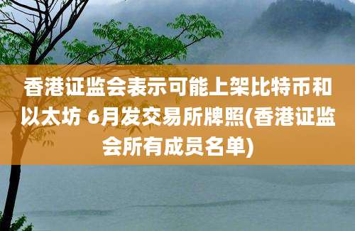 香港证监会表示可能上架比特币和以太坊 6月发交易所牌照(香港证监会所有成员名单)