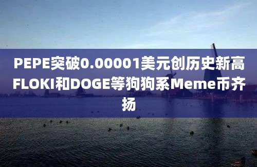 PEPE突破0.00001美元创历史新高FLOKI和DOGE等狗狗系Meme币齐扬