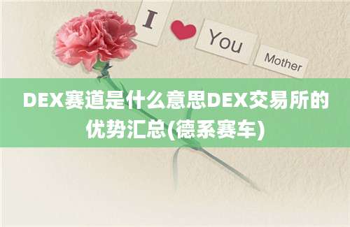 DEX赛道是什么意思DEX交易所的优势汇总(德系赛车)