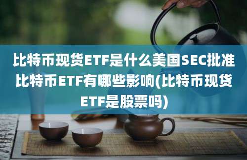 比特币现货ETF是什么美国SEC批准比特币ETF有哪些影响(比特币现货ETF是股票吗)