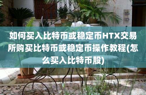 如何买入比特币或稳定币HTX交易所购买比特币或稳定币操作教程(怎么买入比特币股)