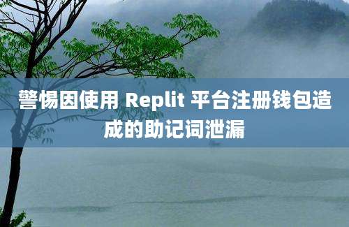 警惕因使用 Replit 平台注册钱包造成的助记词泄漏