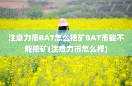 注意力币BAT怎么挖矿BAT币能不能挖矿(注意力币怎么样)