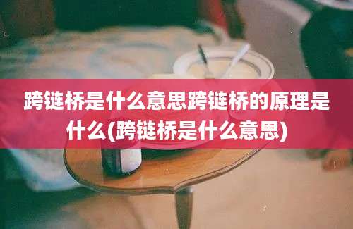 跨链桥是什么意思跨链桥的原理是什么(跨链桥是什么意思)