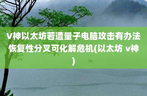 V神以太坊若遭量子电脑攻击有办法恢复性分叉可化解危机(以太坊 v神)