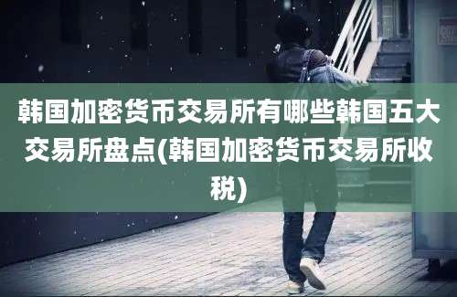 韩国加密货币交易所有哪些韩国五大交易所盘点(韩国加密货币交易所收税)