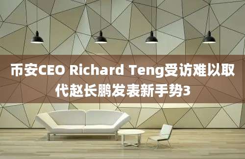 币安CEO Richard Teng受访难以取代赵长鹏发表新手势3