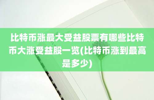 比特币涨最大受益股票有哪些比特币大涨受益股一览(比特币涨到最高是多少)