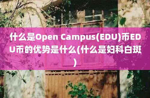 什么是Open Campus(EDU)币EDU币的优势是什么(什么是妇科白斑)