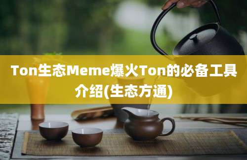 Ton生态Meme爆火Ton的必备工具介绍(生态方通)