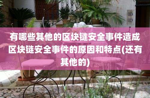 有哪些其他的区块链安全事件造成区块链安全事件的原因和特点(还有其他的)