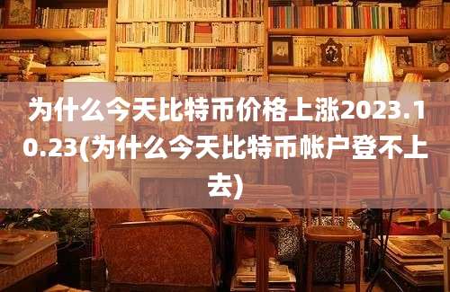 为什么今天比特币价格上涨2023.10.23(为什么今天比特币帐户登不上去)