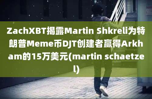 ZachXBT揭露Martin Shkreli为特朗普Meme币DJT创建者赢得Arkham的15万美元(martin schaetzel)