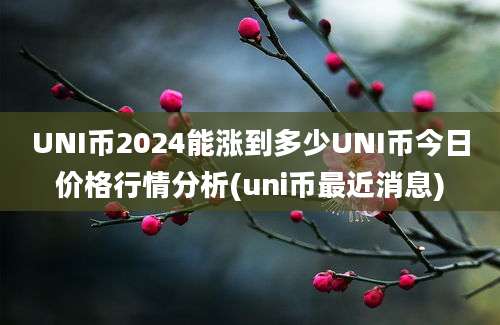 UNI币2024能涨到多少UNI币今日价格行情分析(uni币最近消息)