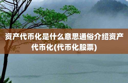 资产代币化是什么意思通俗介绍资产代币化(代币化股票)