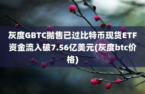 灰度GBTC抛售已过比特币现货ETF资金流入破7.56亿美元(灰度btc价格)