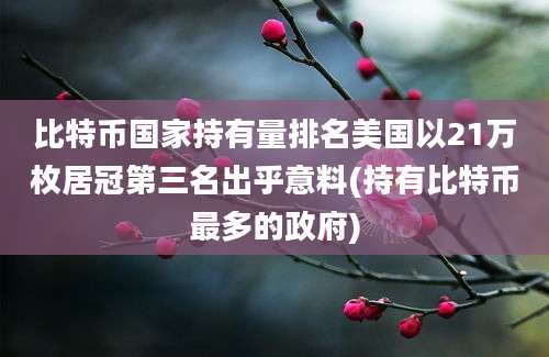 比特币国家持有量排名美国以21万枚居冠第三名出乎意料(持有比特币最多的政府)