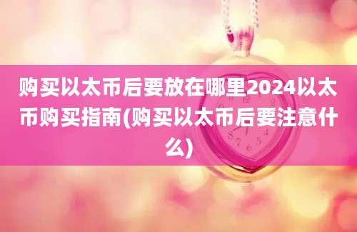 购买以太币后要放在哪里2024以太币购买指南(购买以太币后要注意什么)