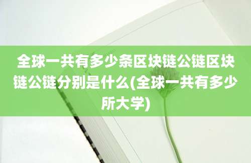 全球一共有多少条区块链公链区块链公链分别是什么(全球一共有多少所大学)