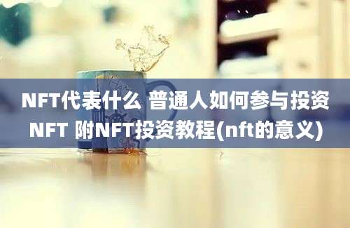 NFT代表什么 普通人如何参与投资NFT 附NFT投资教程(nft的意义)