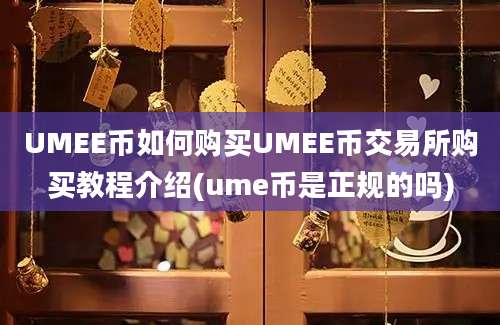 UMEE币如何购买UMEE币交易所购买教程介绍(ume币是正规的吗)