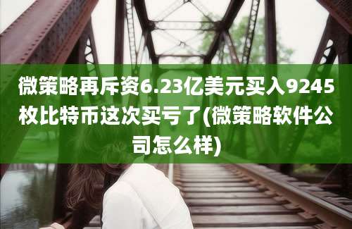 微策略再斥资6.23亿美元买入9245枚比特币这次买亏了(微策略软件公司怎么样)