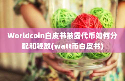 Worldcoin白皮书披露代币如何分配和释放(watt币白皮书)