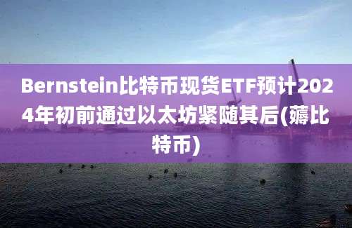 Bernstein比特币现货ETF预计2024年初前通过以太坊紧随其后(薅比特币)