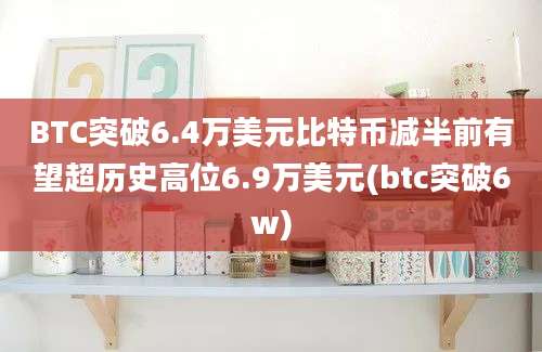 BTC突破6.4万美元比特币减半前有望超历史高位6.9万美元(btc突破6w)