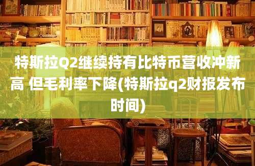 特斯拉Q2继续持有比特币营收冲新高 但毛利率下降(特斯拉q2财报发布时间)