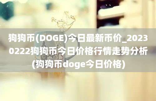 狗狗币(DOGE)今日最新币价_20230222狗狗币今日价格行情走势分析(狗狗币doge今日价格)