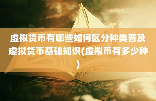 虚拟货币有哪些如何区分种类普及虚拟货币基础知识(虚拟币有多少种)