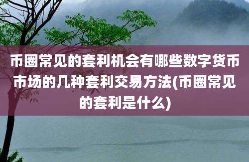 币圈常见的套利机会有哪些数字货币市场的几种套利交易方法(币圈常见的套利是什么)