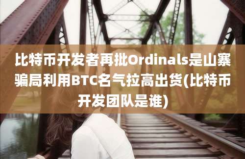 比特币开发者再批Ordinals是山寨骗局利用BTC名气拉高出货(比特币开发团队是谁)