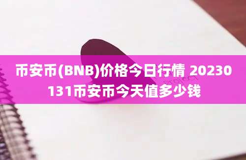 币安币(BNB)价格今日行情 20230131币安币今天值多少钱