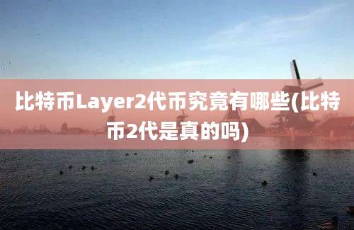 比特币Layer2代币究竟有哪些(比特币2代是真的吗)