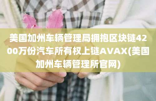 美国加州车辆管理局拥抱区块链4200万份汽车所有权上链AVAX(美国加州车辆管理所官网)