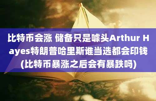 比特币会涨 储备只是噱头Arthur Hayes特朗普哈里斯谁当选都会印钱(比特币暴涨之后会有暴跌吗)