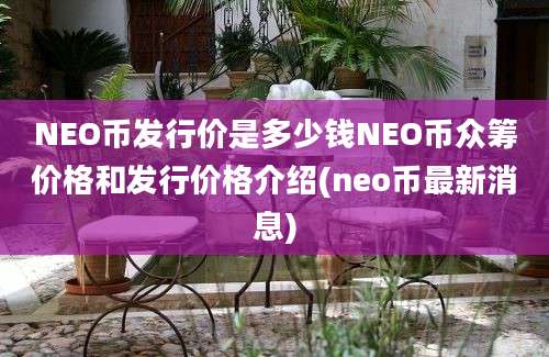 NEO币发行价是多少钱NEO币众筹价格和发行价格介绍(neo币最新消息)