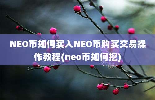 NEO币如何买入NEO币购买交易操作教程(neo币如何挖)