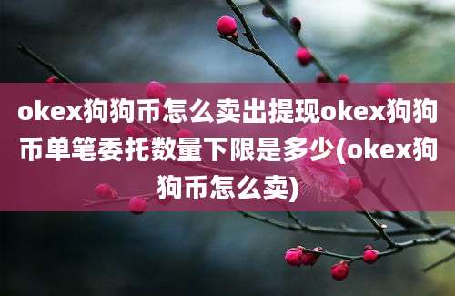 okex狗狗币怎么卖出提现okex狗狗币单笔委托数量下限是多少(okex狗狗币怎么卖)