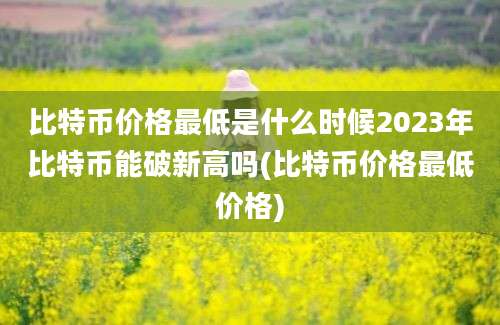 比特币价格最低是什么时候2023年比特币能破新高吗(比特币价格最低价格)