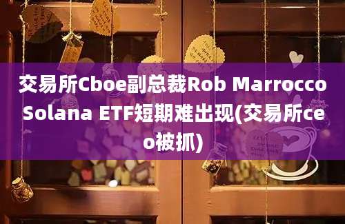 交易所Cboe副总裁Rob MarroccoSolana ETF短期难出现(交易所ceo被抓)