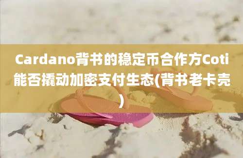 Cardano背书的稳定币合作方Coti能否撬动加密支付生态(背书老卡壳)